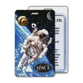 Luggage Tag w/ 3D Lenticular Image Of Astronaut In Orbit (Custom)